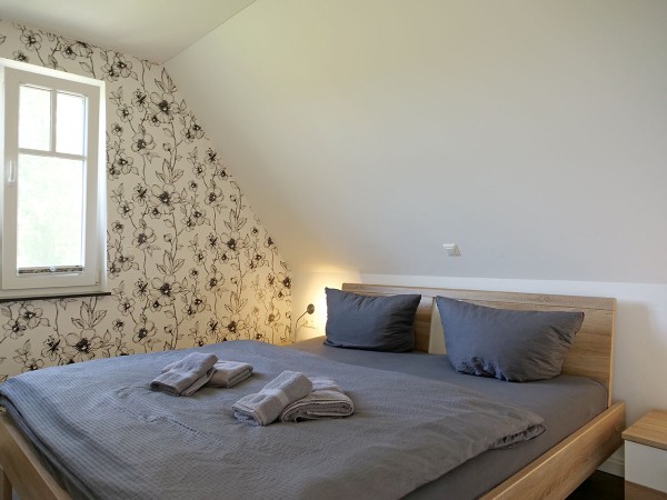 Ein Schlafzimmer im Dachgeschoss