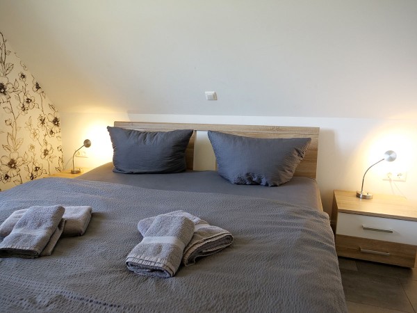 Ein Schlafzimmer im Dachgeschoss